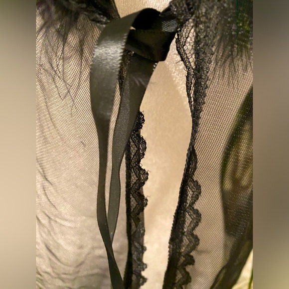 VINTAGE SHEER PEIGNOIR FAUX FUR - Picture 5 of 7